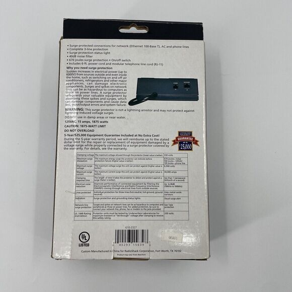 RadioShack Notebook Computer Surge Station And Noise Filter Network/AC/Phone - Picture 7 of 9